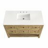 James Martin Vanities Breckenridge 48in Single Vanity, Light Natural Oak w/ 3 CM White Zeus Top 330-V48-LNO-3WZ